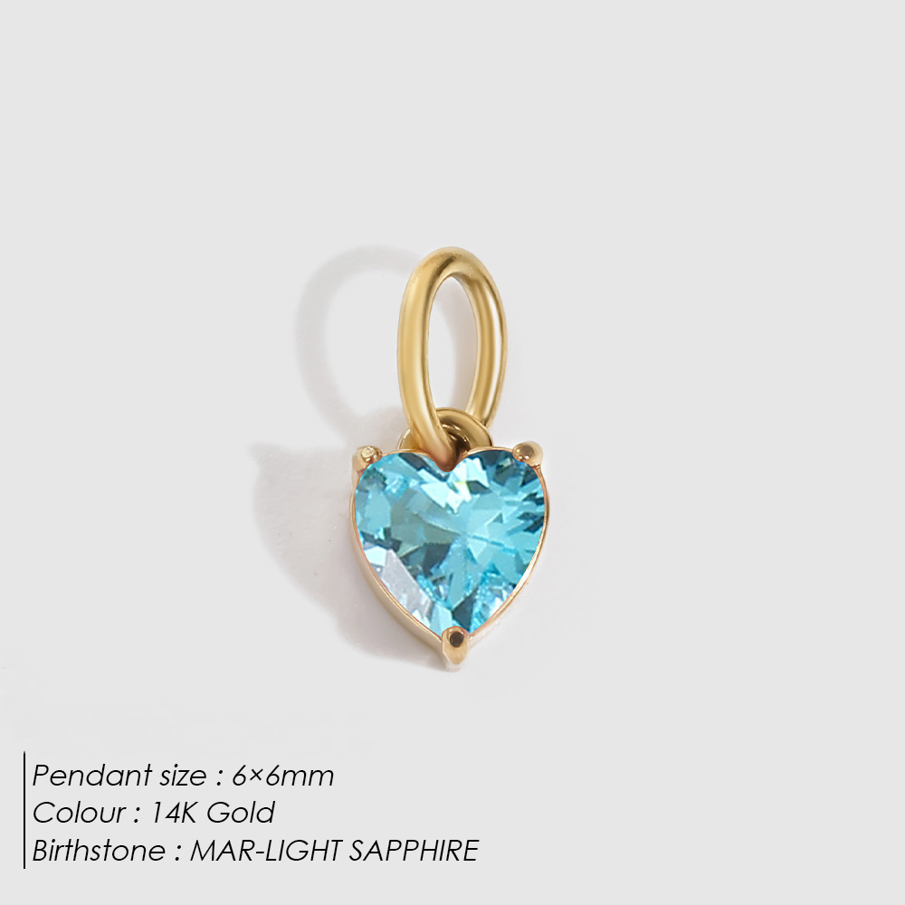 Stainless Steel Heart-shaped Cubic Zirconia Pendant