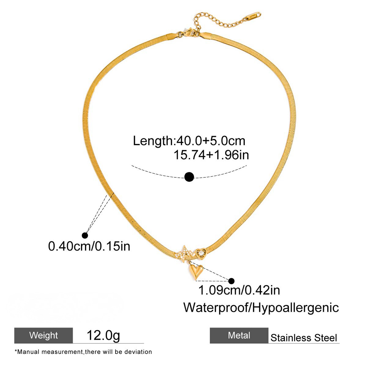 Stainless Steel Valentine's Day Series Heart Necklace