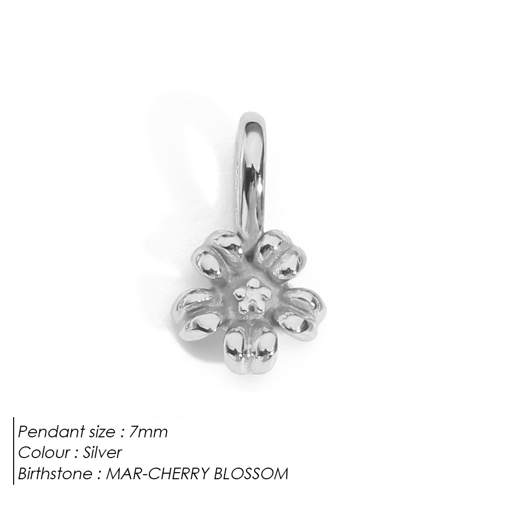 Stainless Steel Birthday Three-dimensional Flower Pendant