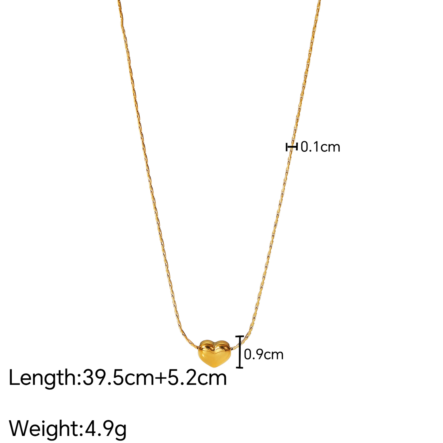 Stainless Steel Heart Pendant Necklace Combination