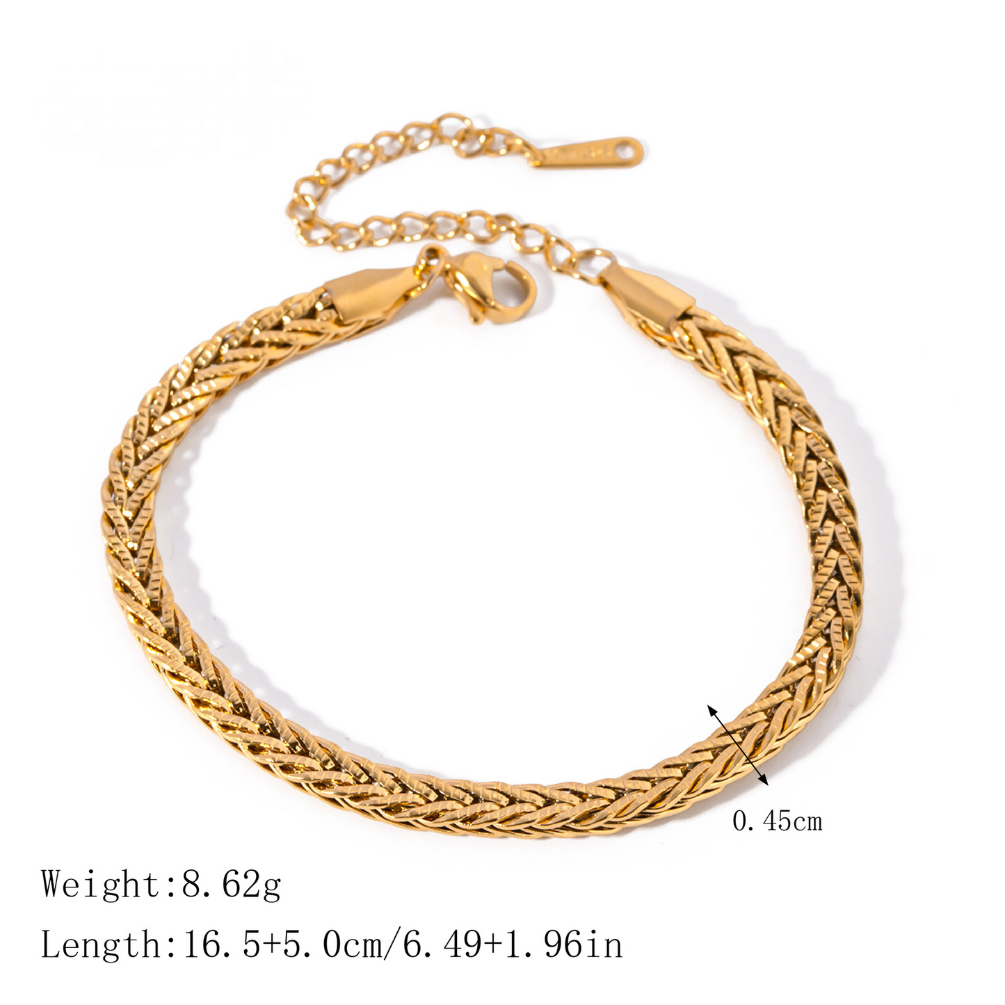 18K Gold PVD Stainless Steel Metal Thick Chain Bracelet