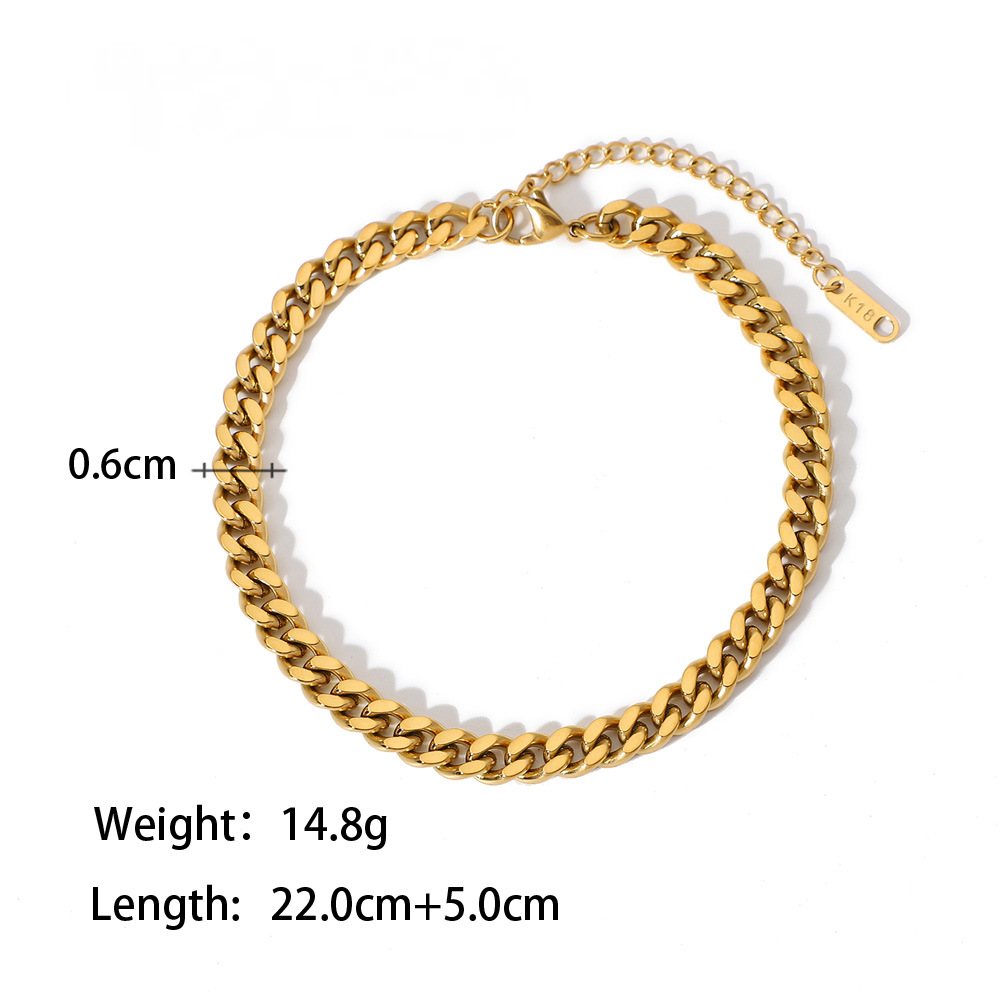 Stainless Steel Cuban Chain Anklet