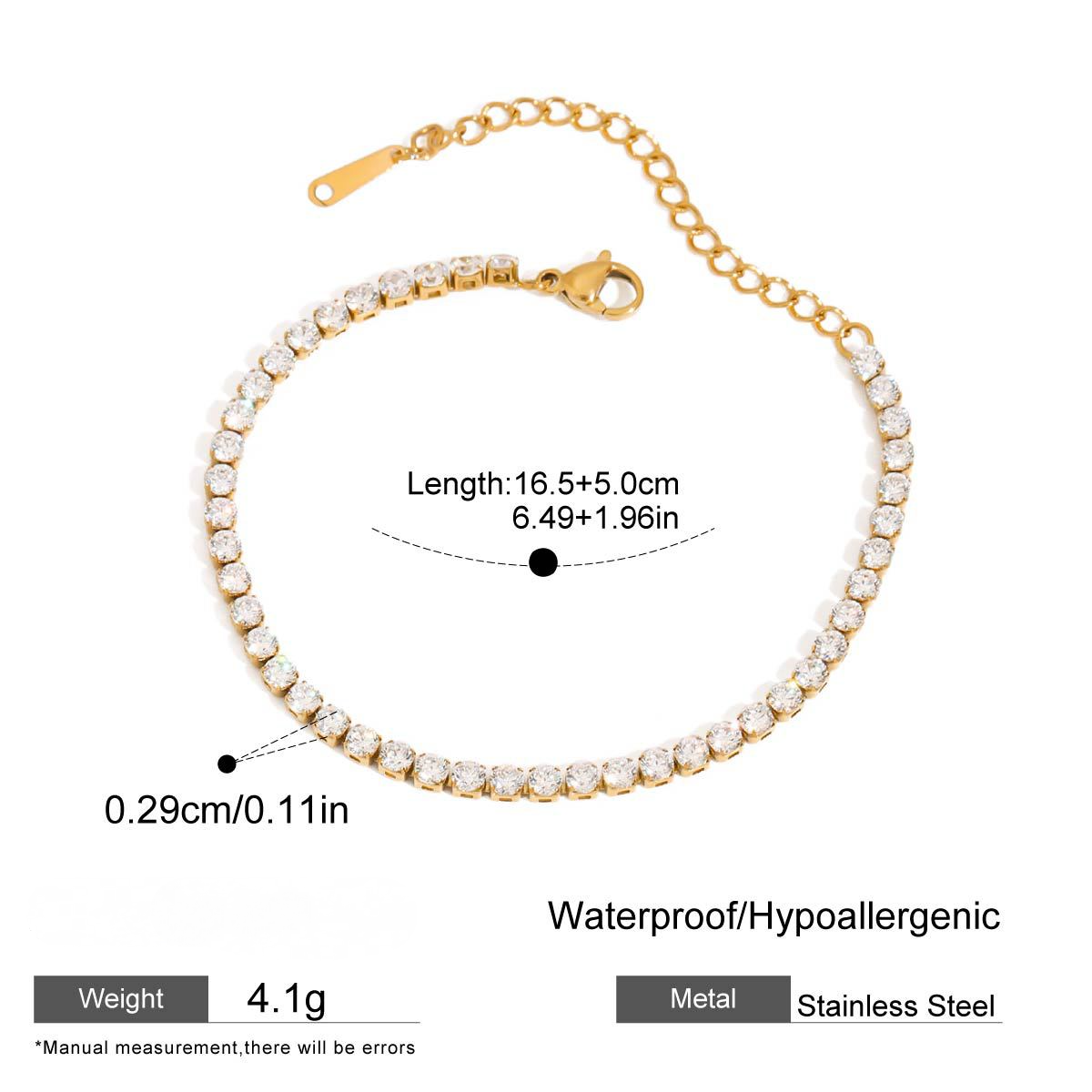 Stainless Steel Rhinestone Buckle Bangle Combination