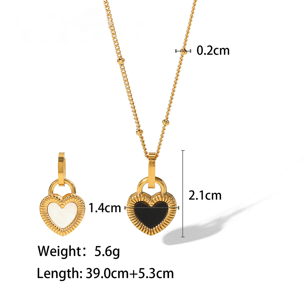 Stainless Steel Heart Pendant Necklace Combination