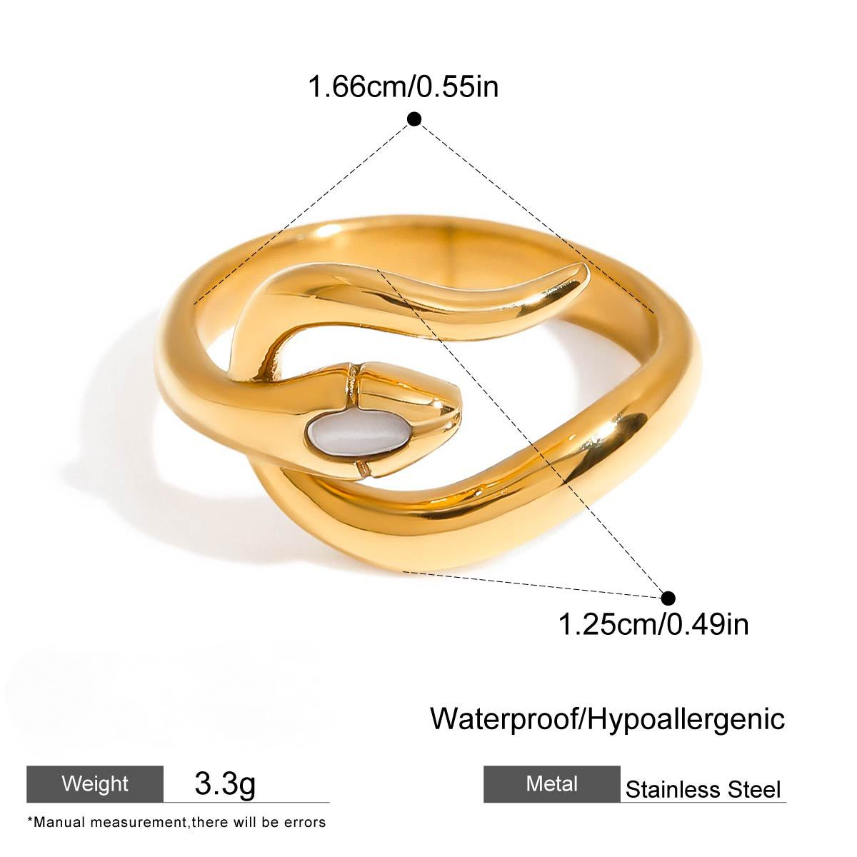 Stainless Steel Multi-layer Hollowed-out Line Open Ring