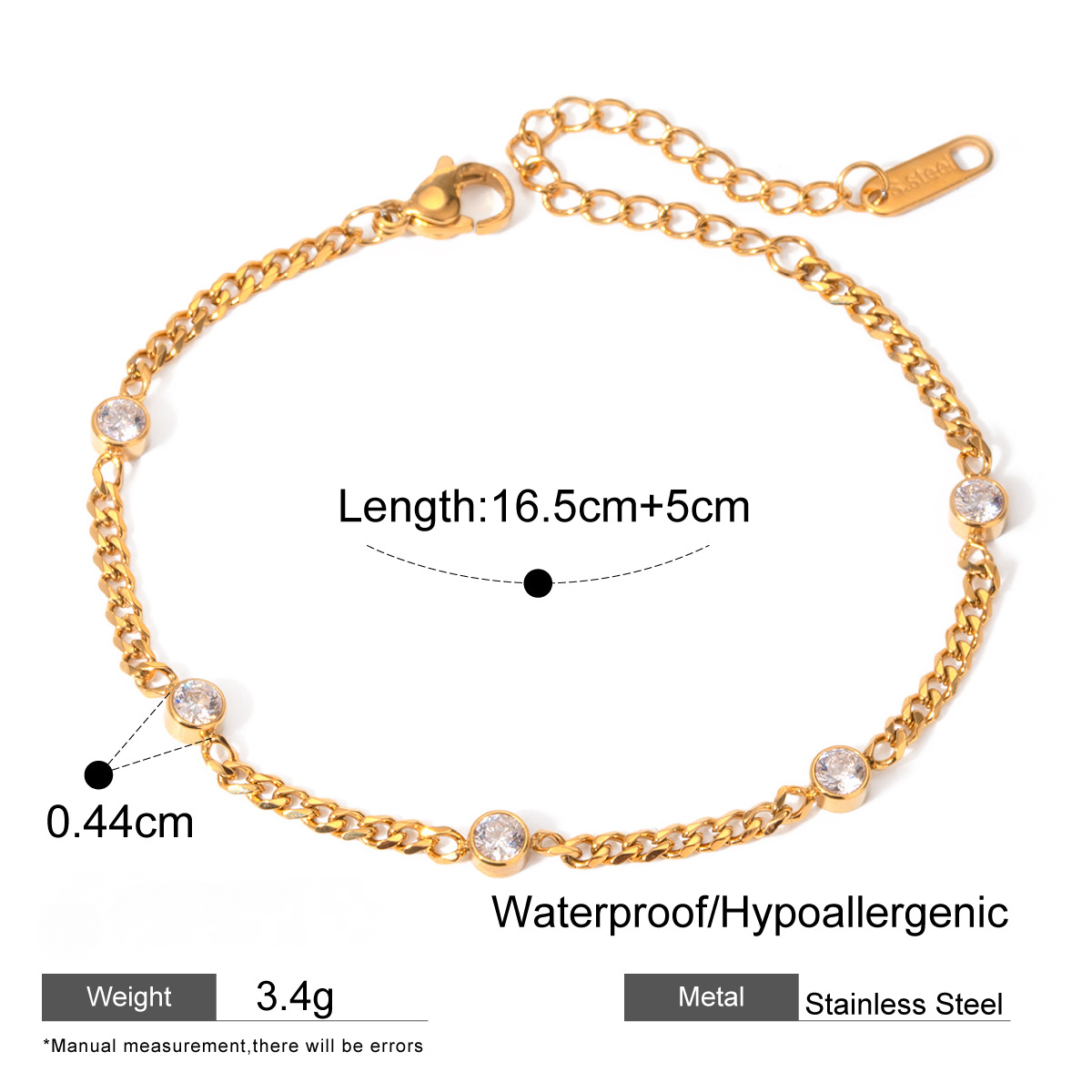 18K Gold PVD Stainless Steel Smooth Geometric Cuff Bracelet