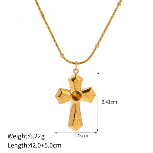 Stainless Steel Tiger's Eye Necklace Bracelet Ring Earrings Jewelry Suit