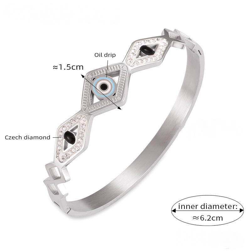 Evil Eye Tree of Life Pattern Stainless Steel Bracelet