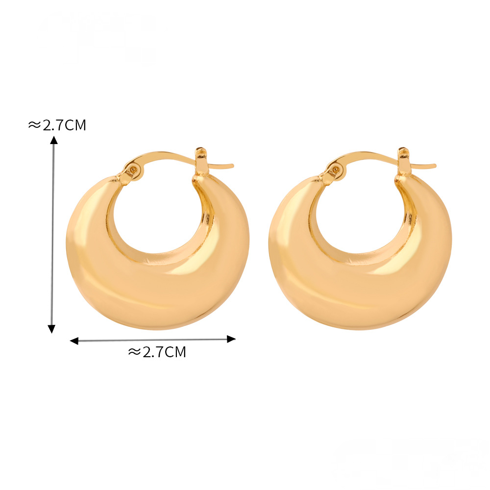 18K Gold PVD Polished Stainless Steel Hoop Earrings