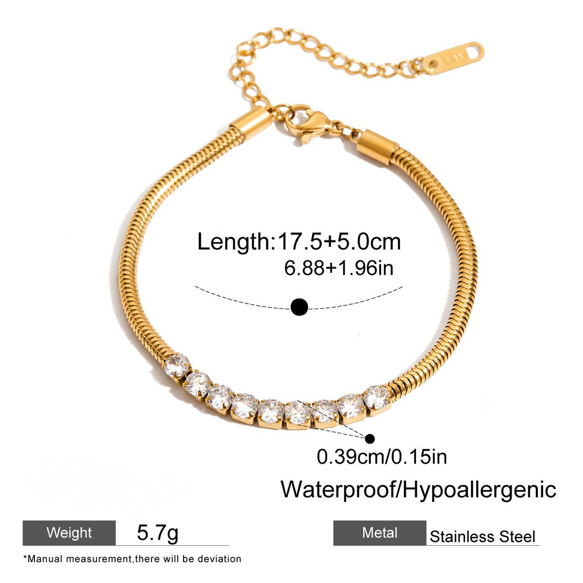 Stainless Steel Hollow-out Butterfly Square Pig Nose Bracelet