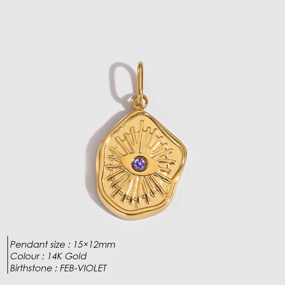 Stainless Steel "Devil's Eye" Irregular Round Pendant