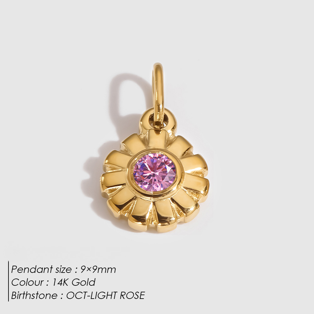 Stainless Steel Daisy and Four-leaf Clover Flower Pendant
