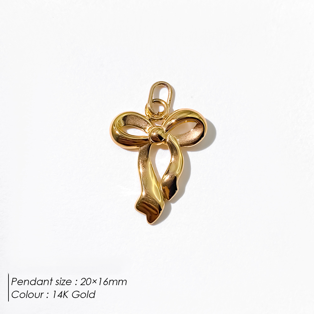 Stainless Steel Hollowed-out Bowknot Series Pendant