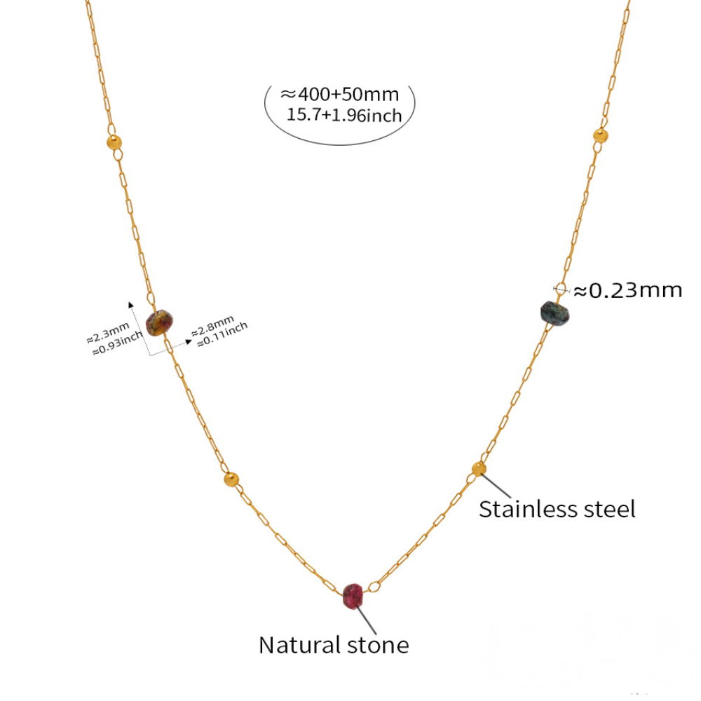 Stainless Steel Split Separated Cubic Zirconia Necklace