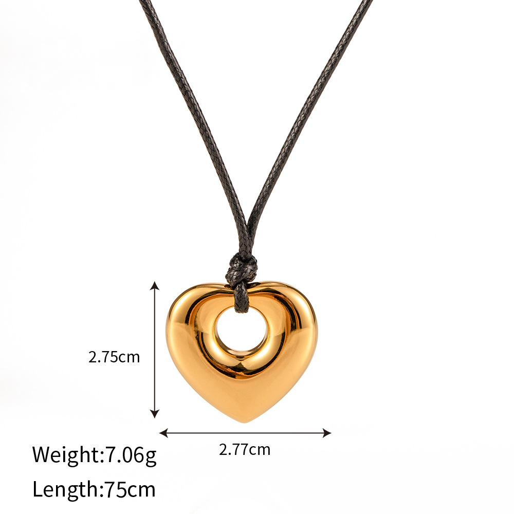 Stainless Steel Heart Pendant Necklace Combination