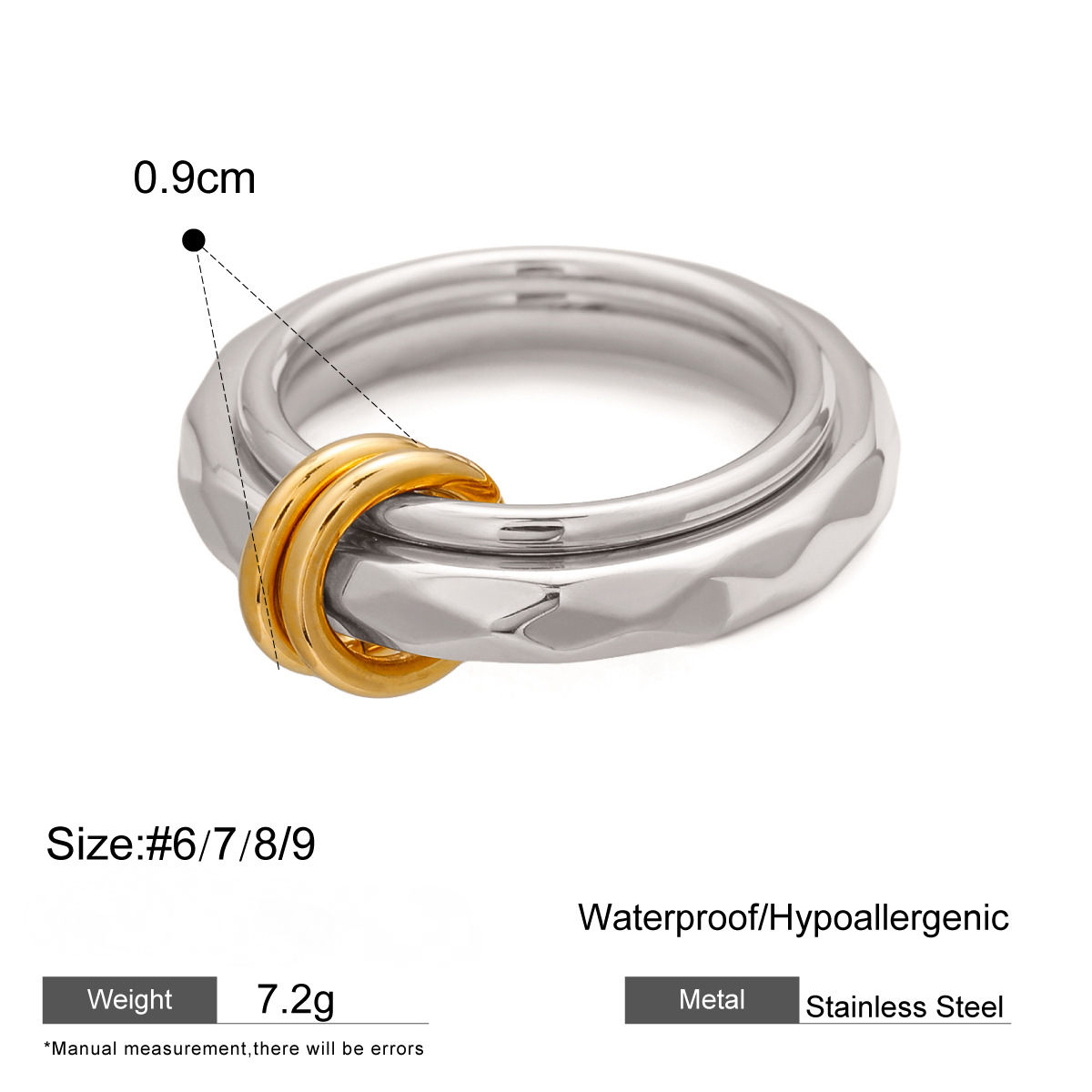 Stainless Steel Light Luxury CZ Geometric Line Ring