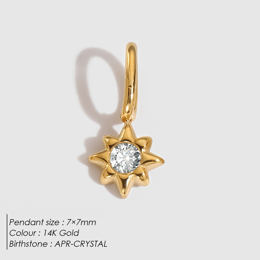Stainless Steel Cubic Zirconia Star Pendant