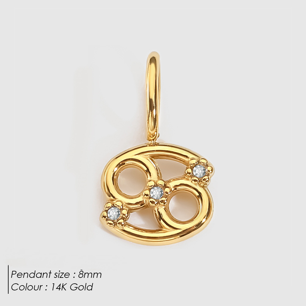 Stainless Steel Diamond-encrusted Constellation Necklace Pendant
