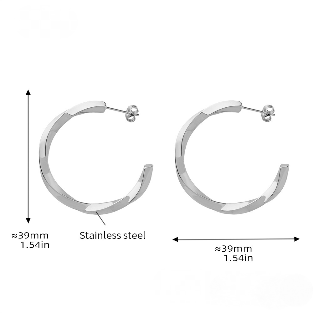 Twist Hoop 18K Gold PVD Stainless SteelEarrings