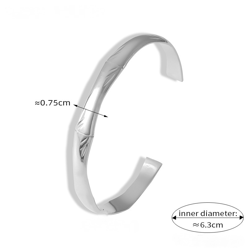 Stainless Steel Bamboo Textured Stitching Bracelet
