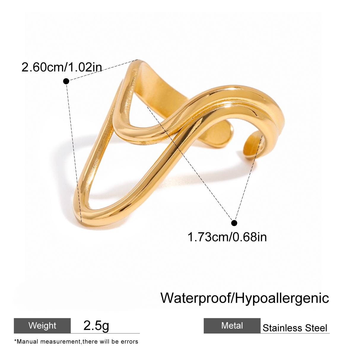 Stainless Steel Exaggerated Design Ring
