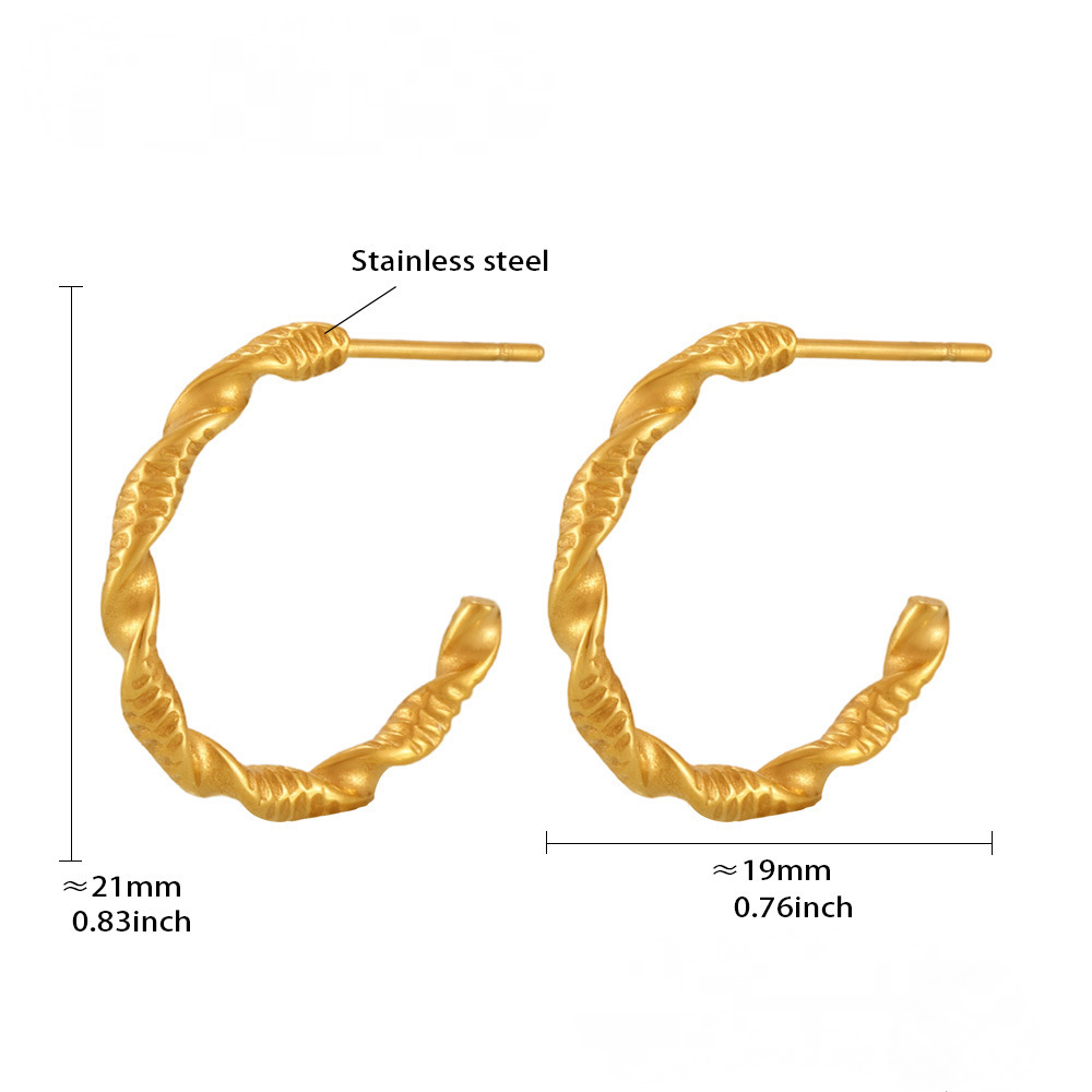 Stainless Steel Braided Twist Hoop Earrings