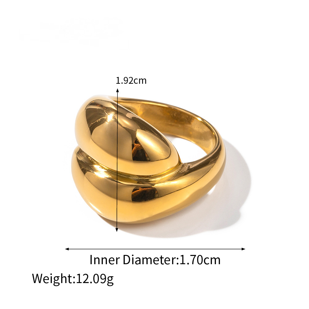 Stainless Steel Geometric Design Pearl Ring