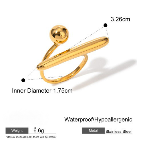 18K Gold PVD Stainless Steel Exaggerated Ring Combination