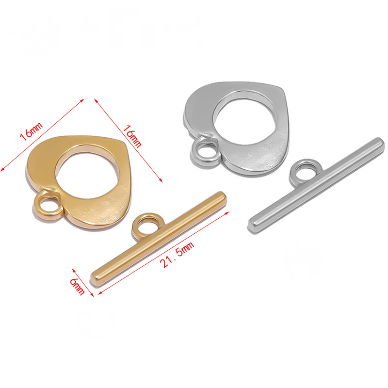 Stainless Steel 18K Gold PVD Toggle Clasp - 4 Pack