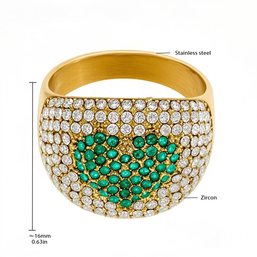 Stainless Steel Cubic Zirconia Heart Ring