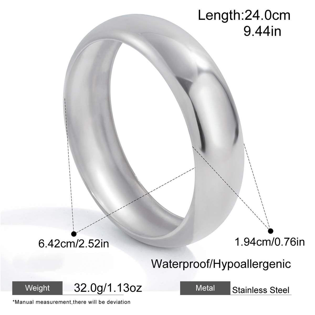 18K Gold PVD Stainless Steel Loach-shaped Bracelet