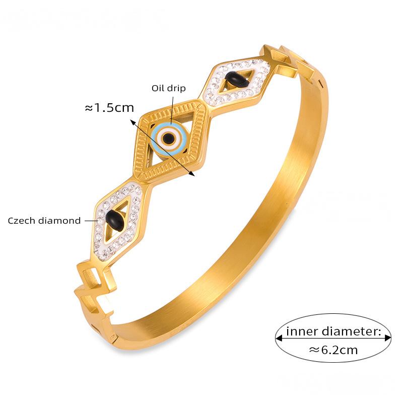 Evil Eye Tree of Life Pattern Stainless Steel Bracelet