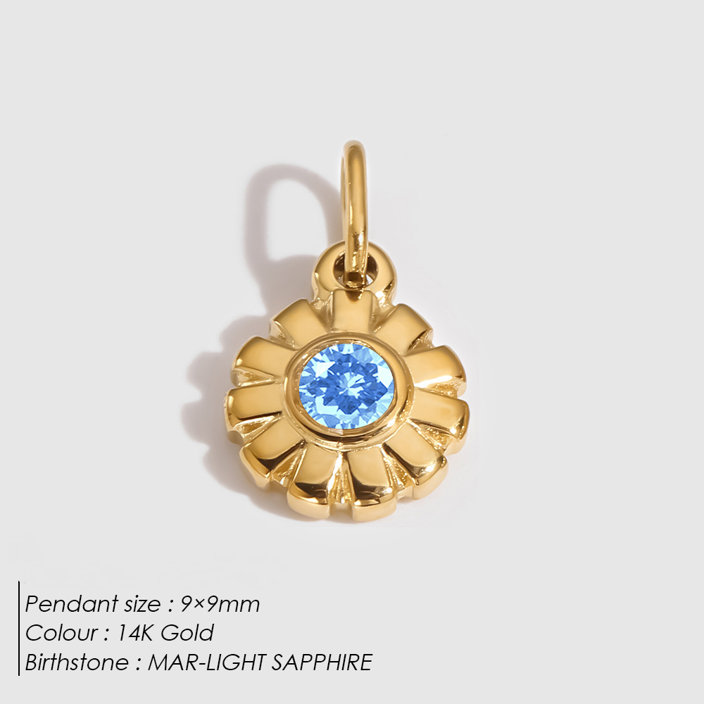 Stainless Steel Daisy and Four-leaf Clover Flower Pendant