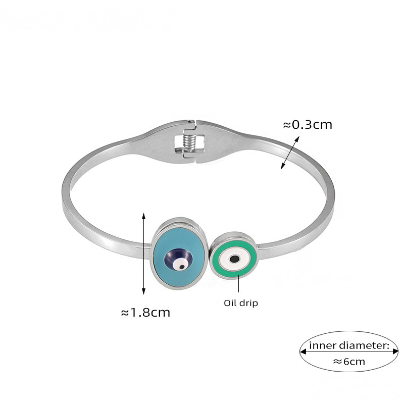 Stainless Steel Cartoon Eye Shape Oil Drop Bracelet