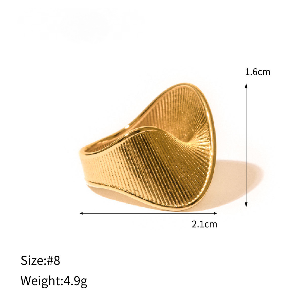 Stainless Steel 18K Gold PVD Pearl Ring
