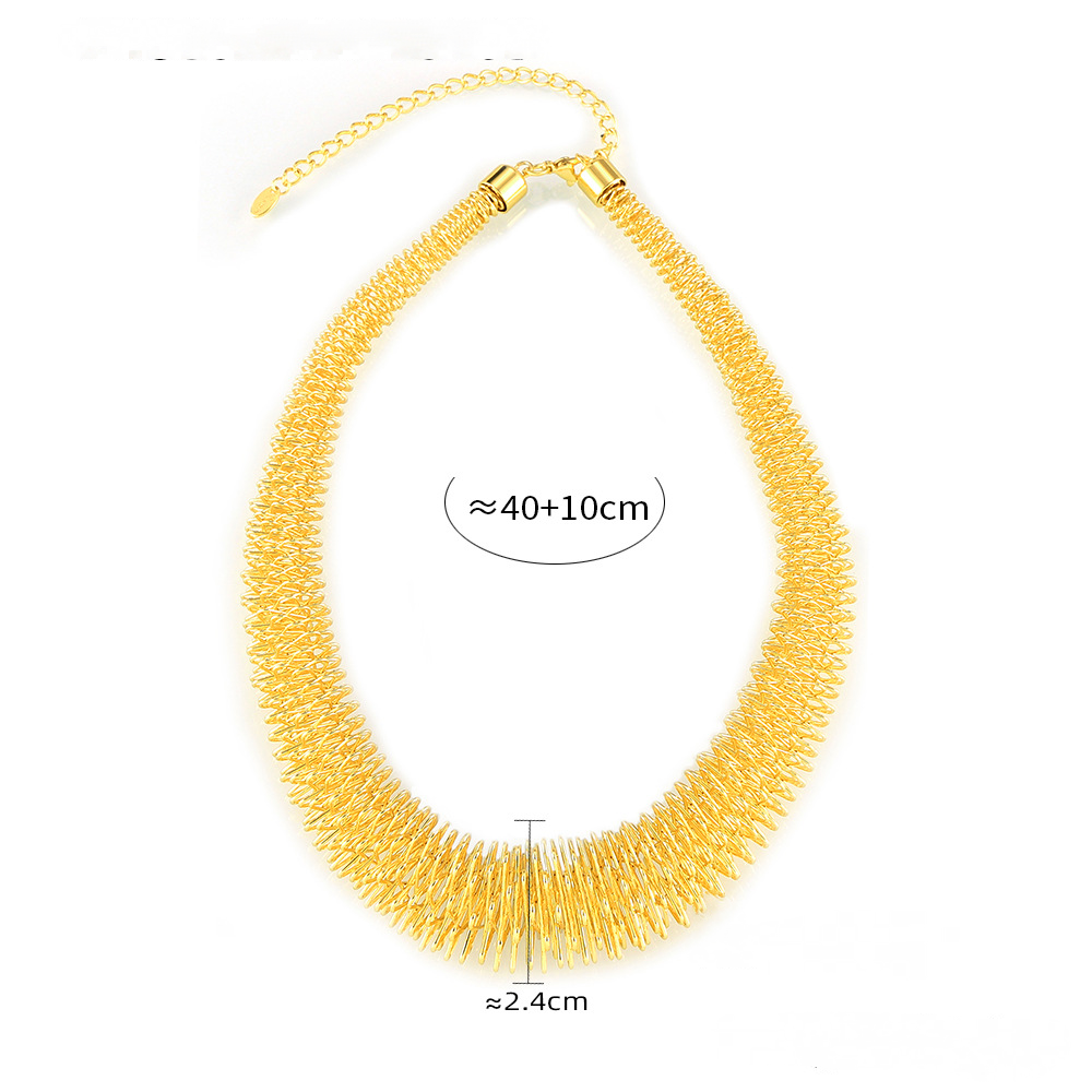 Stainless Steel Hip-hop Style Spring Shape Necklace