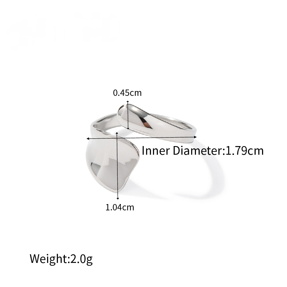 Stainless Steel Irregular Geometric Line Open Ring