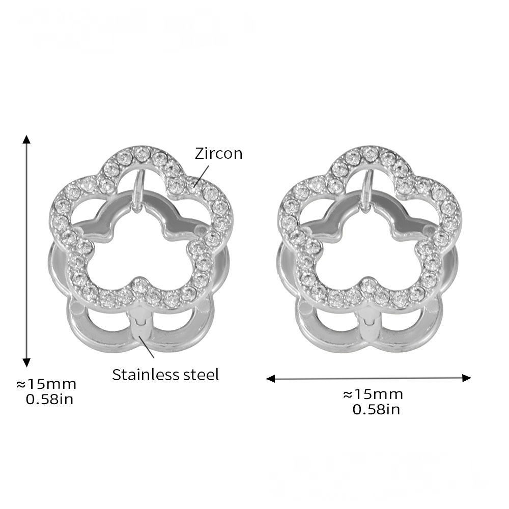 Stainless Steel Flower Reversible Earrings