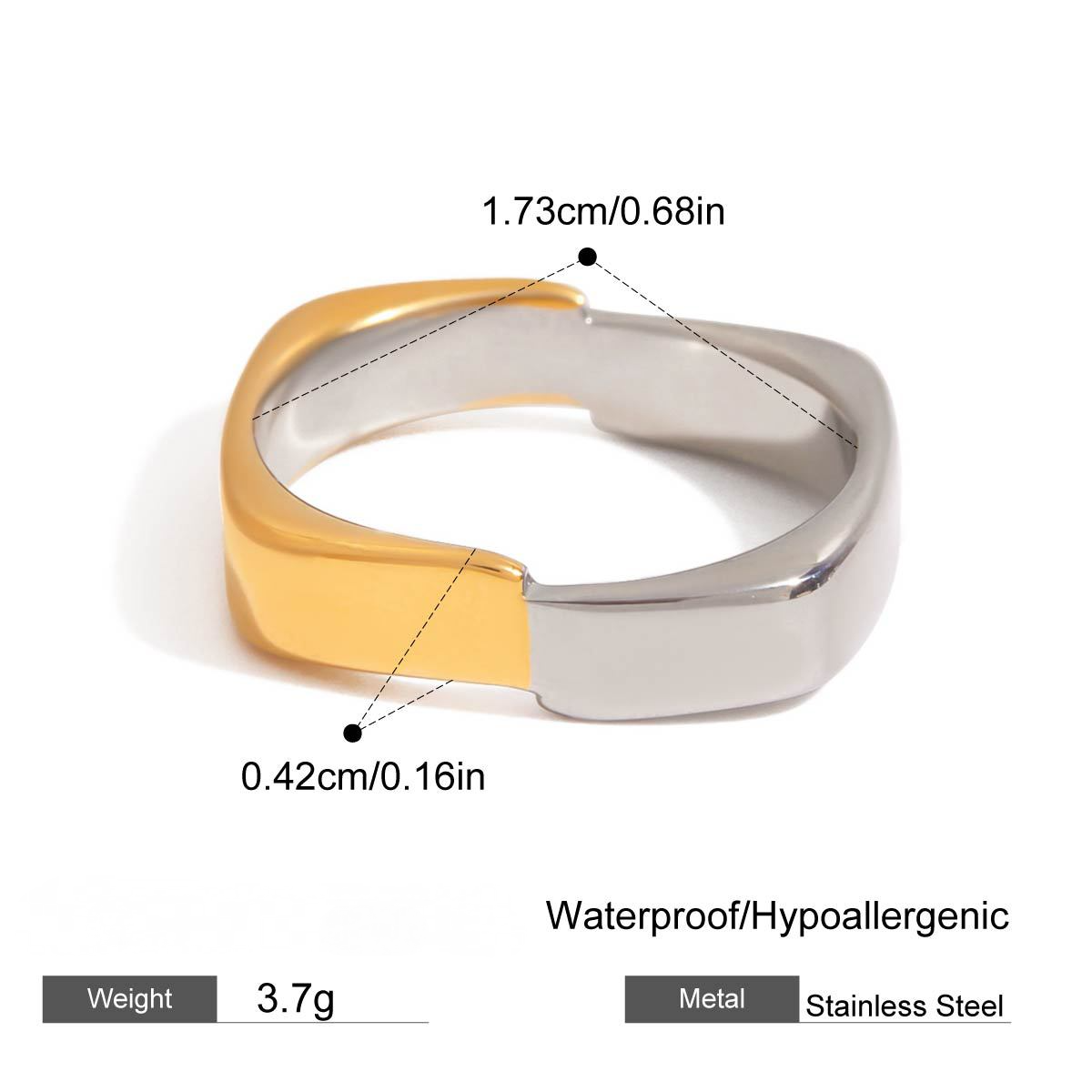 Stainless Steel Pink Cubic Zirconia Ring Combination