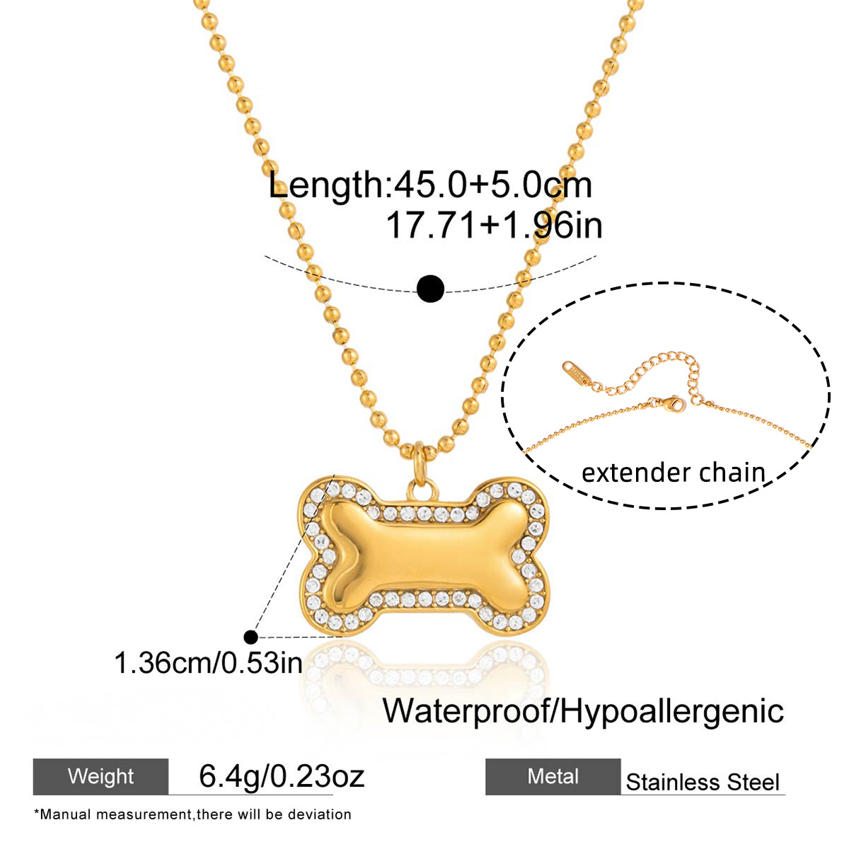 Stainless Steel Pet Cat and Dog Necklace