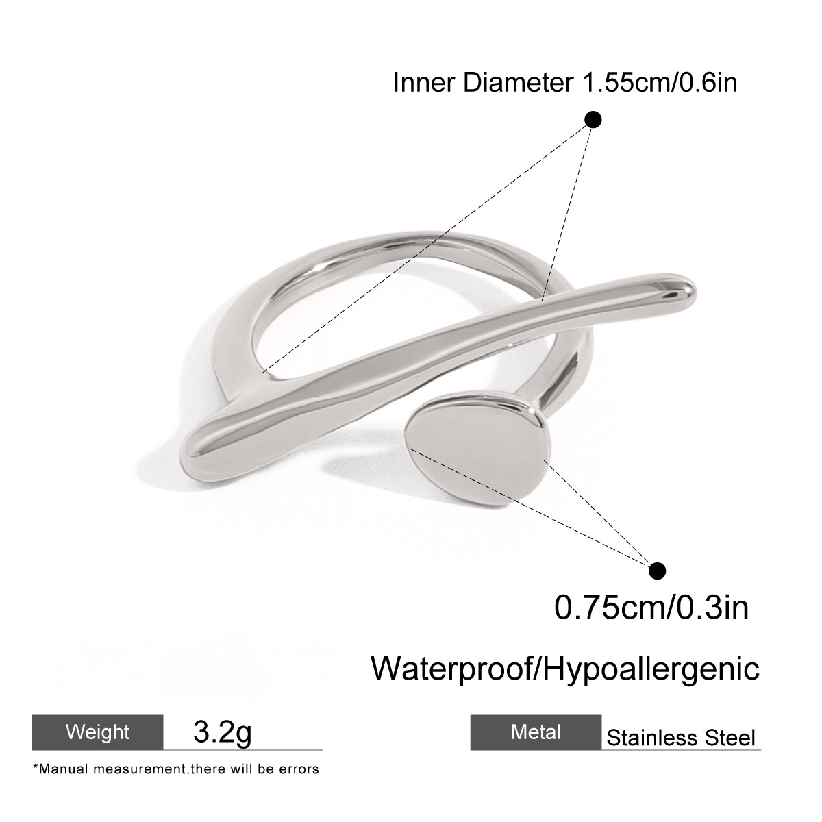 Irregular Stainless Steel Geometric Ring