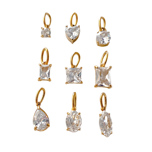 Stainless Steel Cubic Zirconia DIY Necklace Pendant
