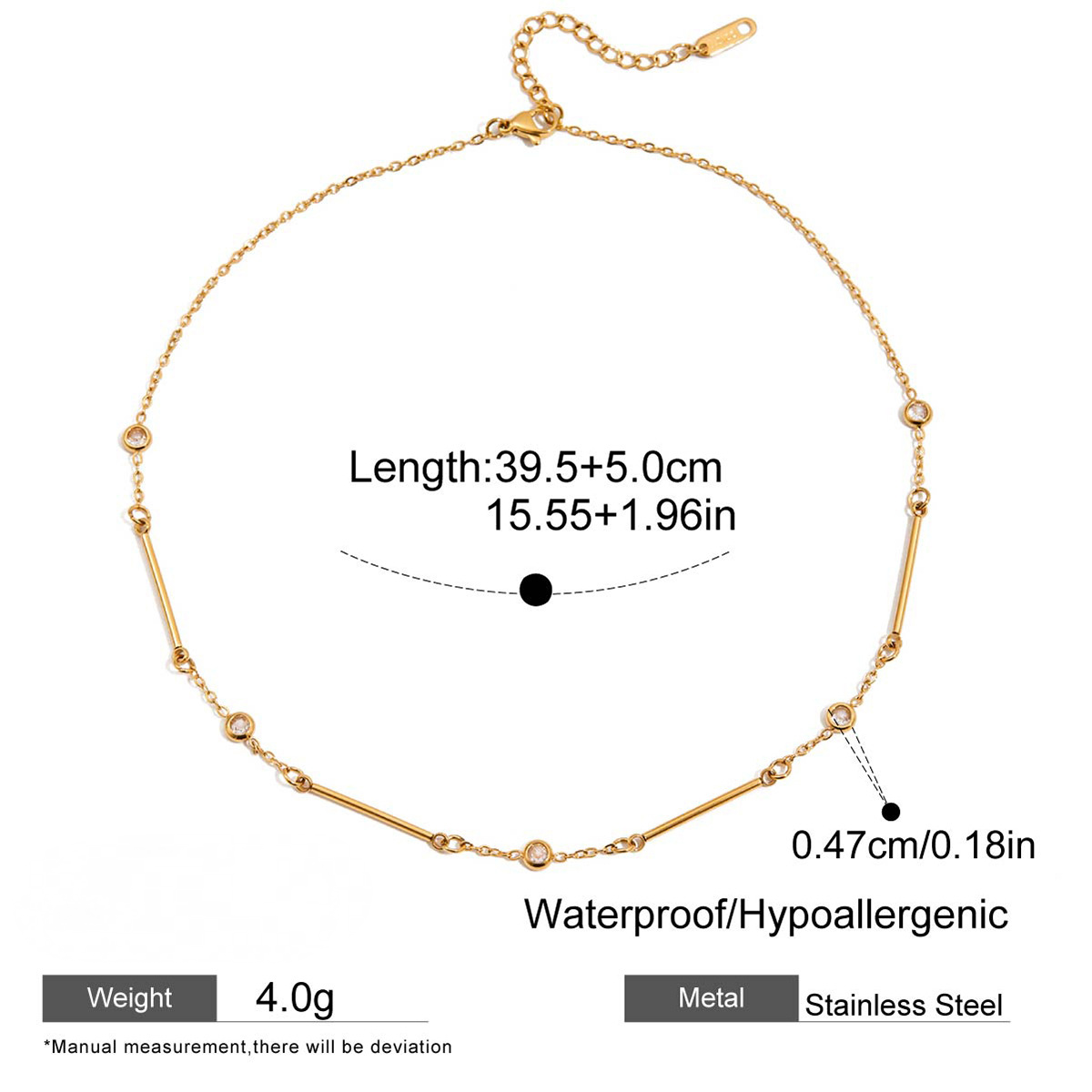 Stainless Steel Heart-shaped Pendant Rope Chain Necklace