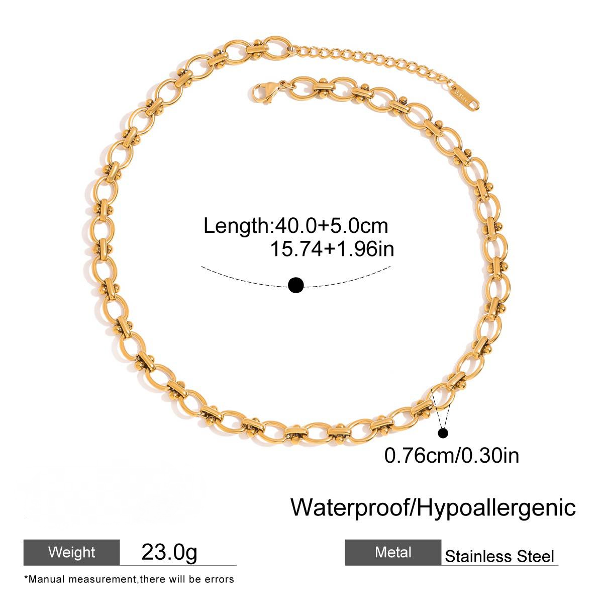 Stainless Steel 18K Gold PVD Plated Layered Chain Necklace