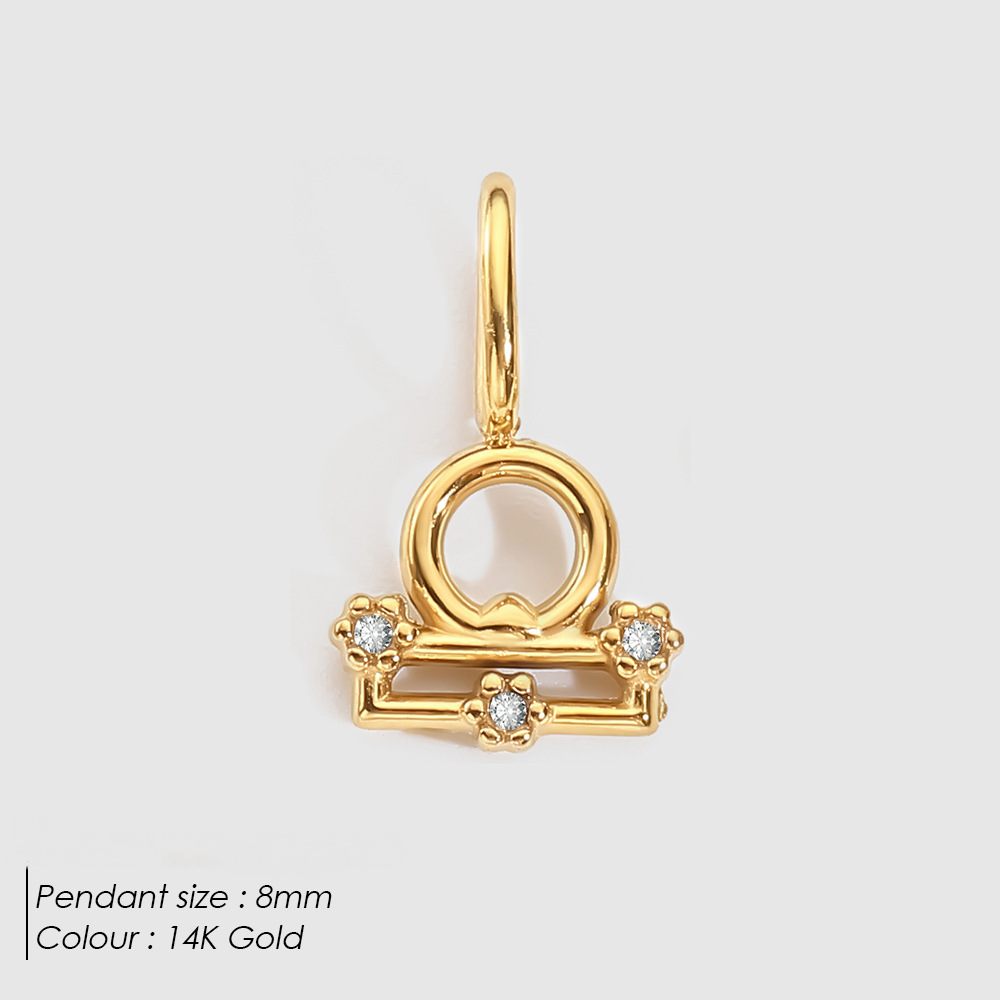 Stainless Steel Diamond-encrusted Constellation Necklace Pendant