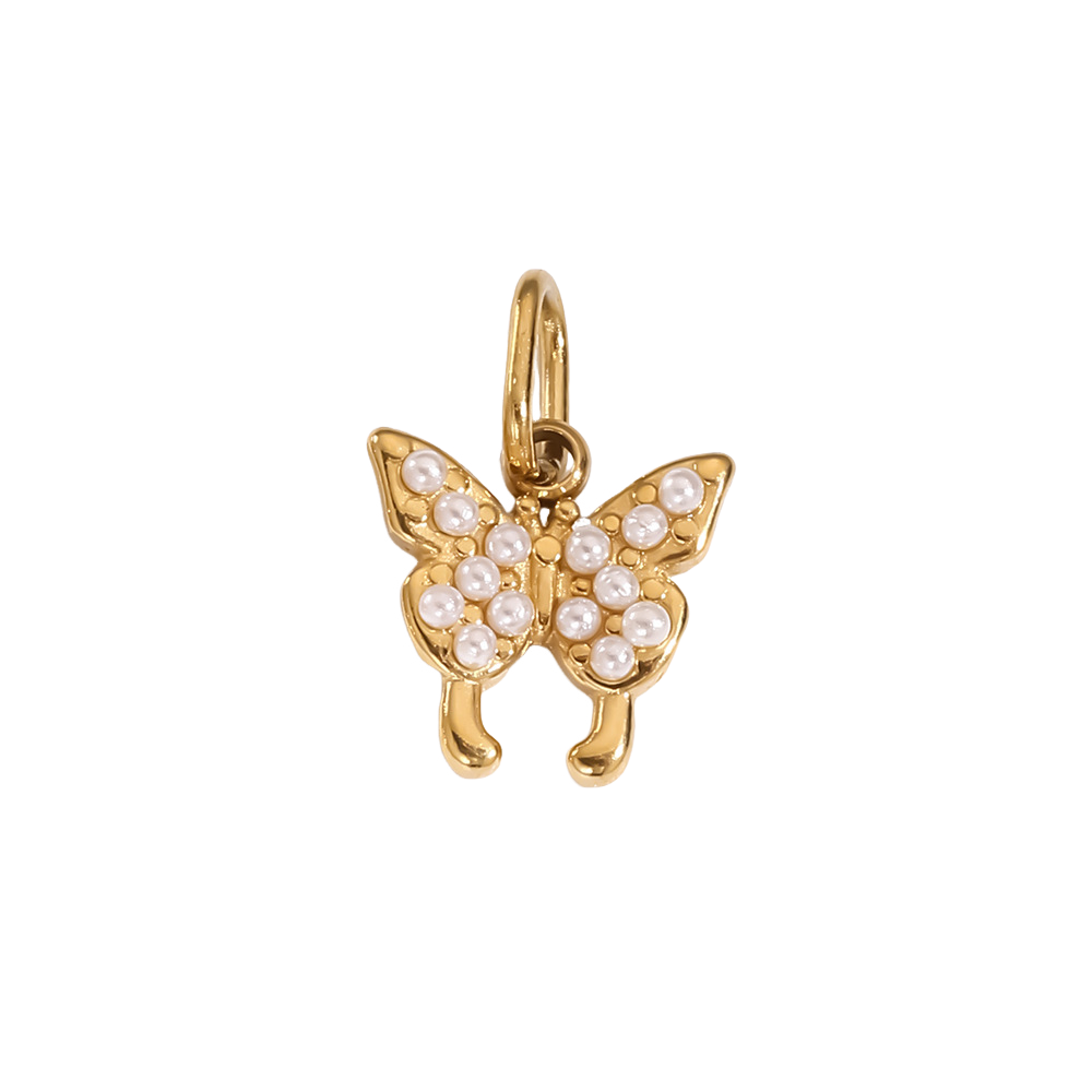 Stainless Steel 14K Gold PVD Butterfly Pendant