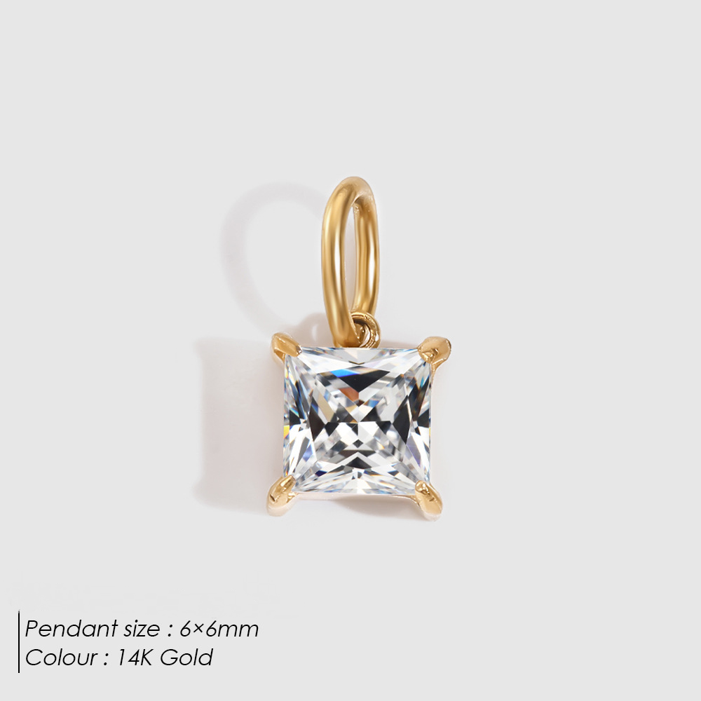 Stainless Steel Cubic Zirconia DIY Necklace Pendant