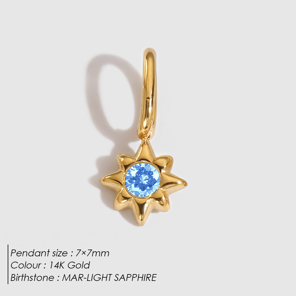Stainless Steel Cubic Zirconia Star Pendant