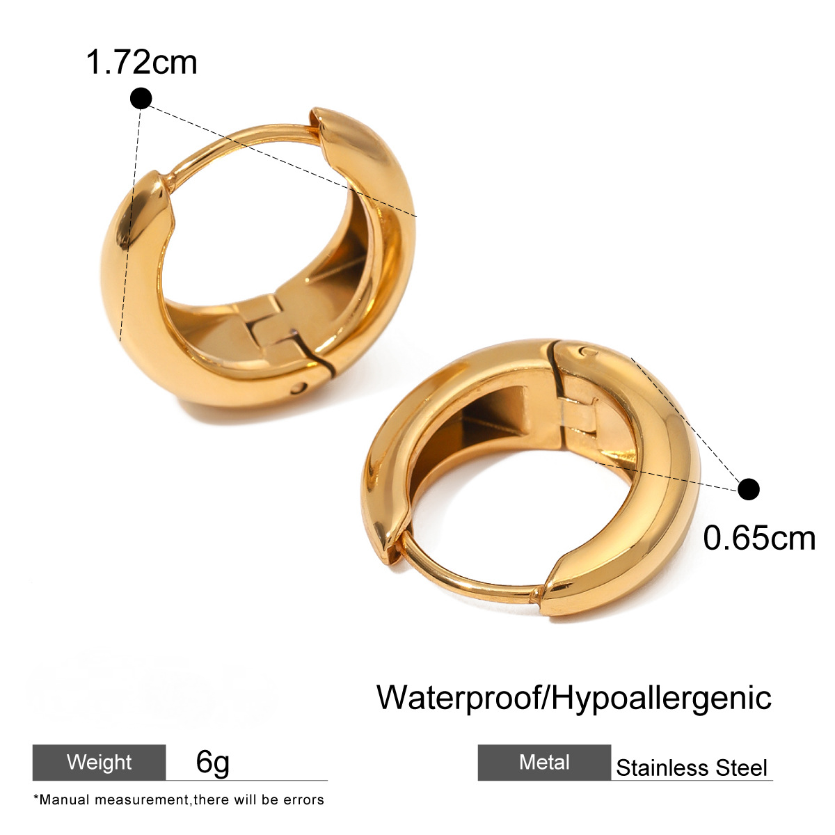 Stainless Steel U-shaped Hoop Earrings