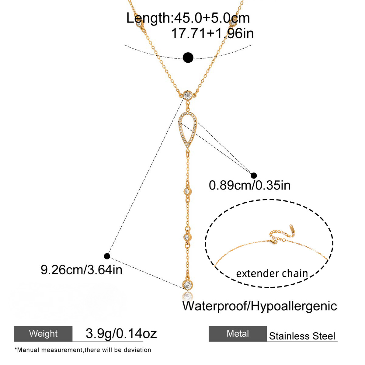 Stainless Steel Long Sweater Chain Necklace